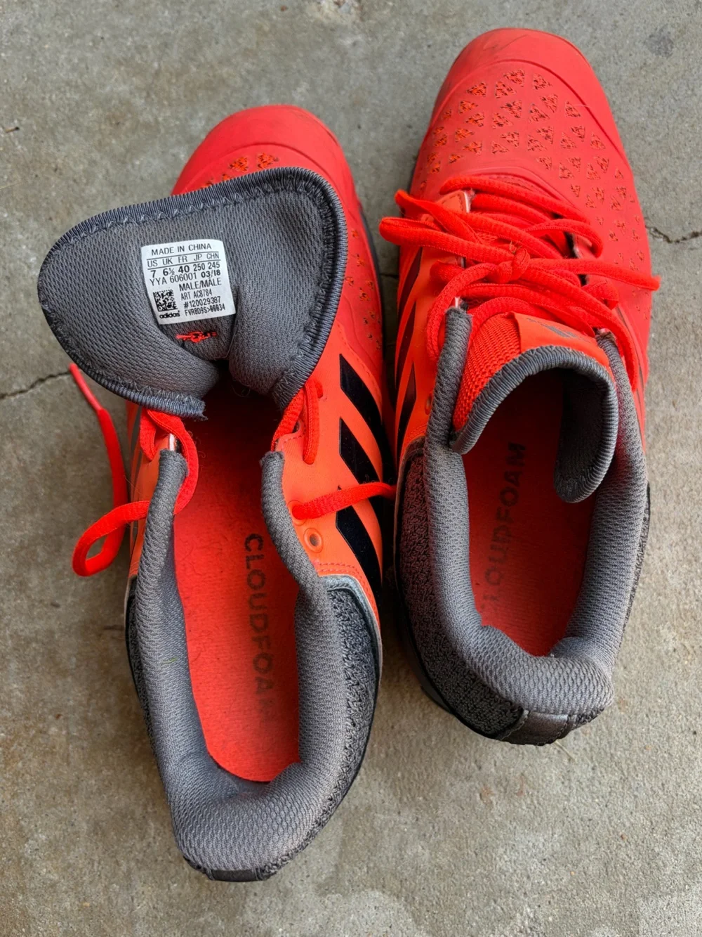 adidas Red and Black Men's Size turf shoes